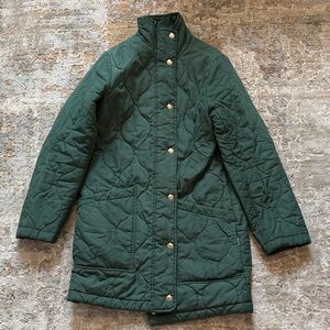 J. Crew Women’s Dark Green Quilted Puffer Jacket